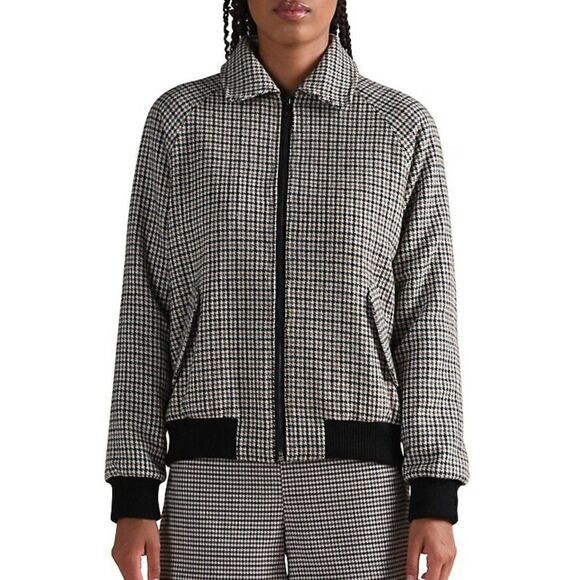 Molly Bracken Jackets & Blazers - Lili Sidonio by Molly Bracken, Houndstooth‎ Bomber Jacket - Size Medium